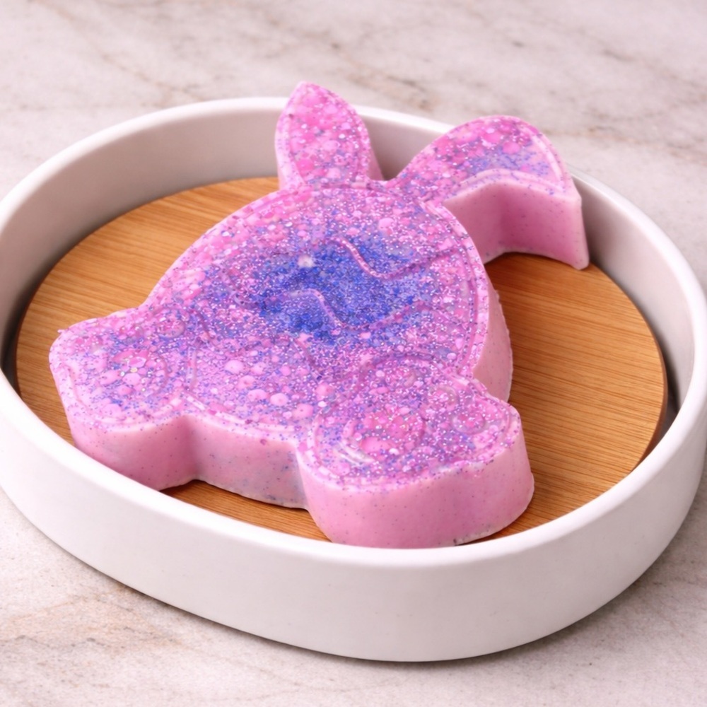 Lavender soap Easter egg bunny 4x3in 8oz shea butter handmade